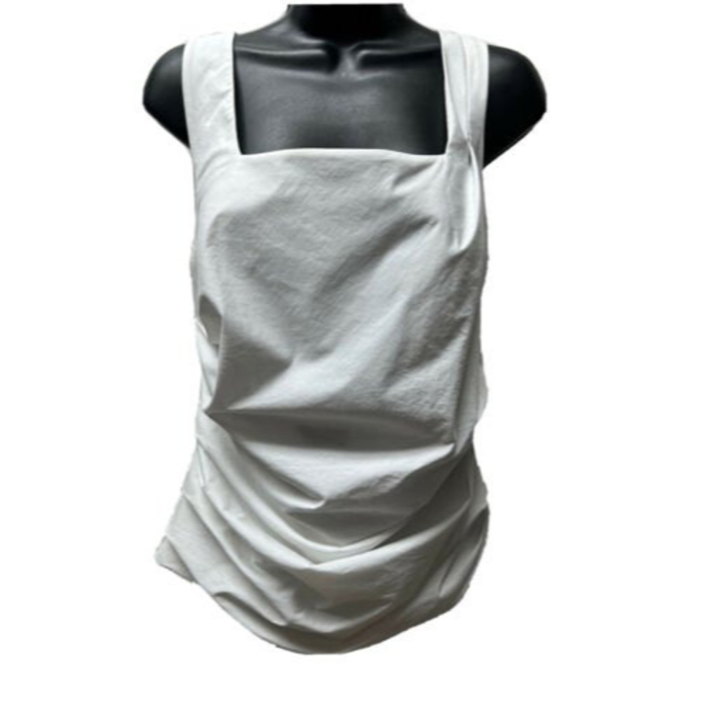 Ann Taylor White Top Womens Size 10 Sleeveless Back Zipper With Bra Keepers D017